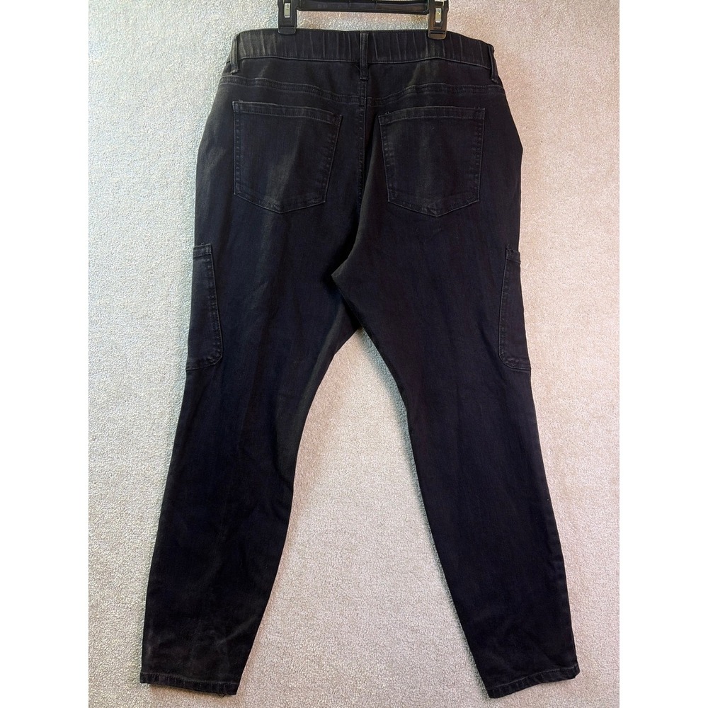 Stitch Star Seam Front Pants Women‎ 1X Black High Rise Utility Denim Stretch NEW - Picture 3 of 9